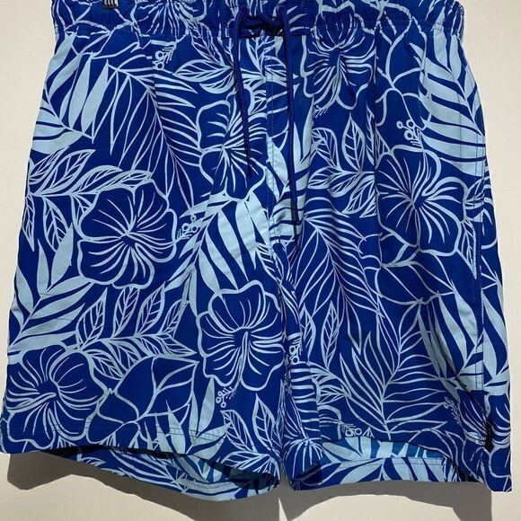 Nautica Mens Board Summer Shorts Palm Print Mid Length Blue XL - Picture 1 of 8